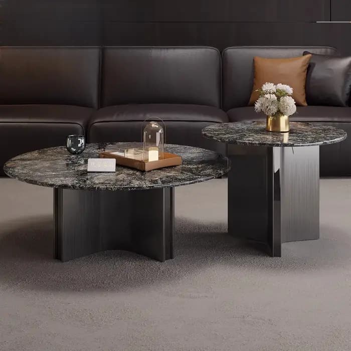 Table basse ronde en marbre