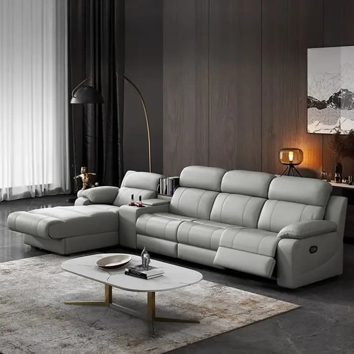 Canapés d'appartement italiens De luxe en cuir véritable