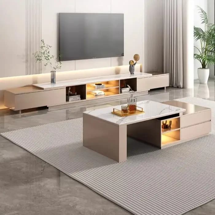 Meuble TV de Luxe Simple avec Vitrine