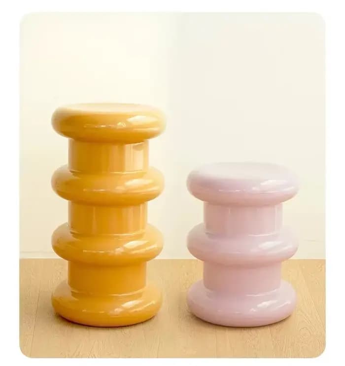 Ottoman tabouret bas Table d'appoint repose-pieds repose-pieds Memphis ABS plastique bord rond Pilas