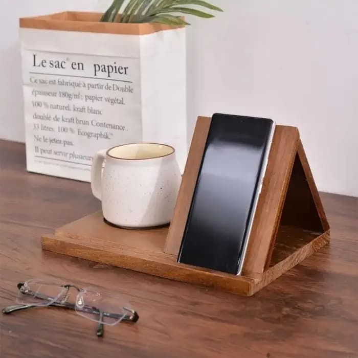 Bibliothèque triangulaire Stable pour les amateurs livres avec base tasse intégrée conception modula