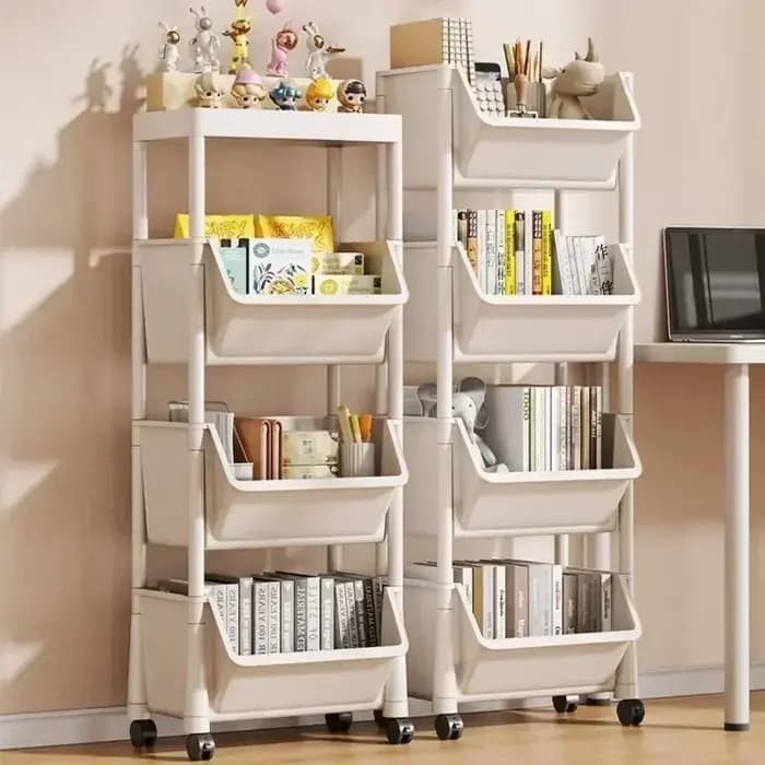 Bibliothèque à roulettes multicouche simple