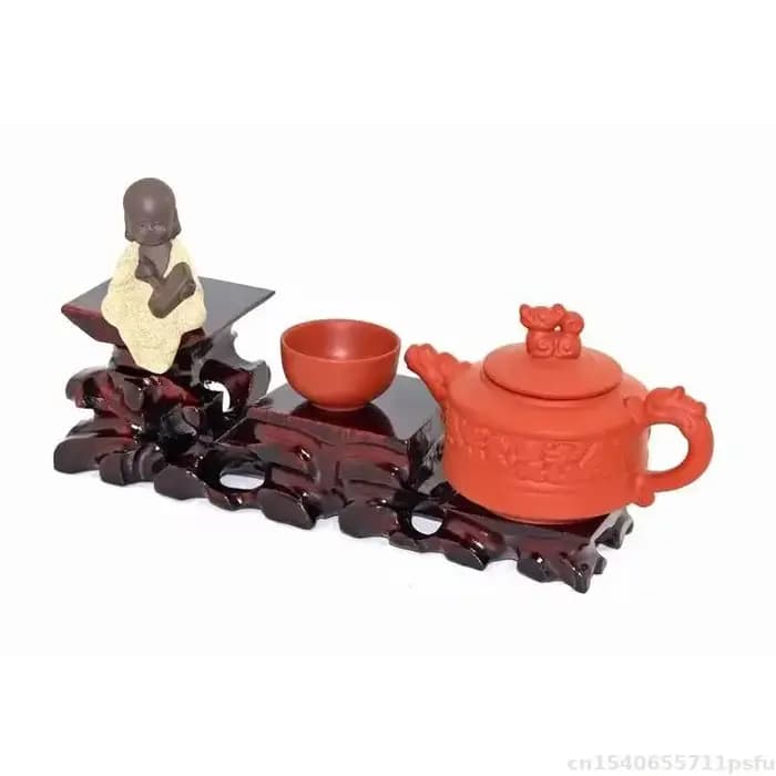 Table basse en bois massif naturel haut de gamme avec étagère décorative pour bouddha