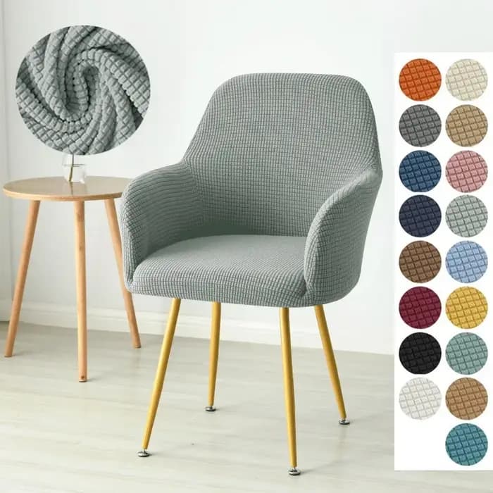 Housse de chaise en molleton jacquard avec accoudoirs