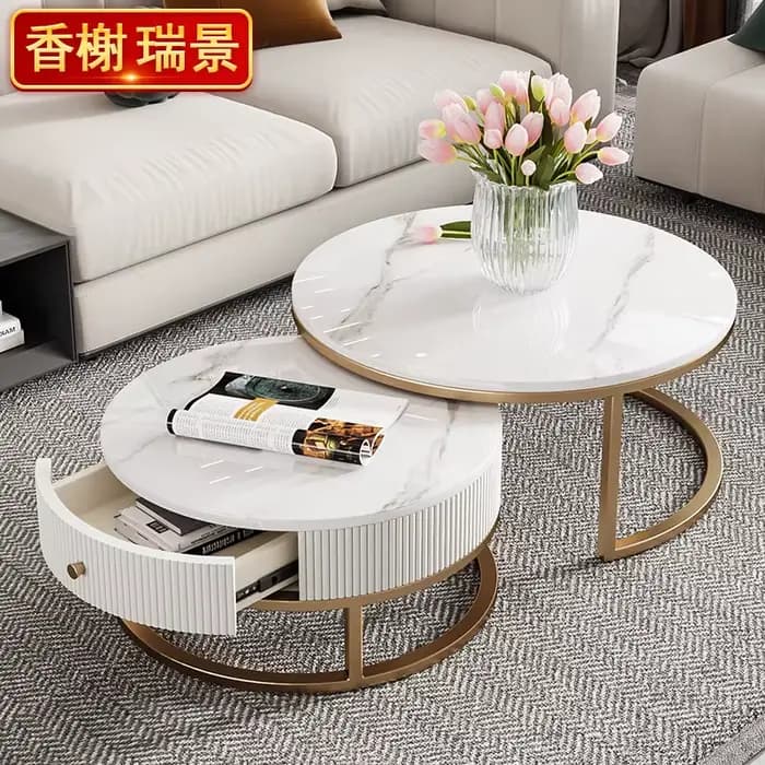 Table basse moderne et simple, esthétique, pour petit appartement, mignonne et unique, table gigogne