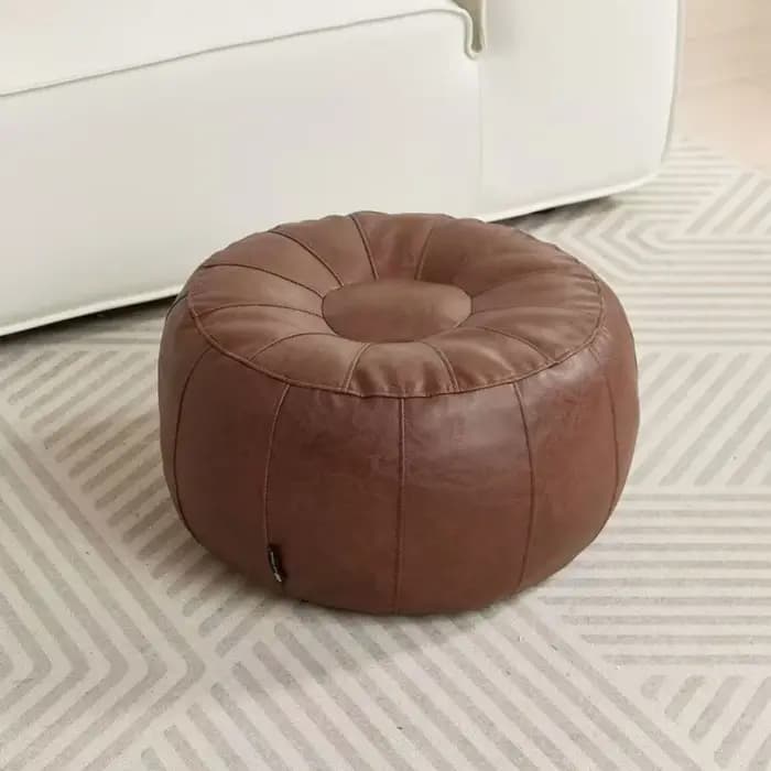 Pouf de rangement minimaliste antidérapant en similicuir