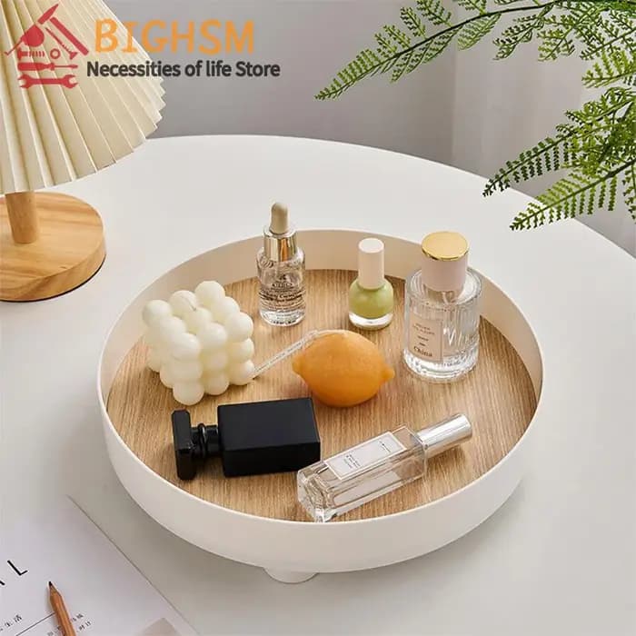Plateau de rangement rond pour table basse de salon