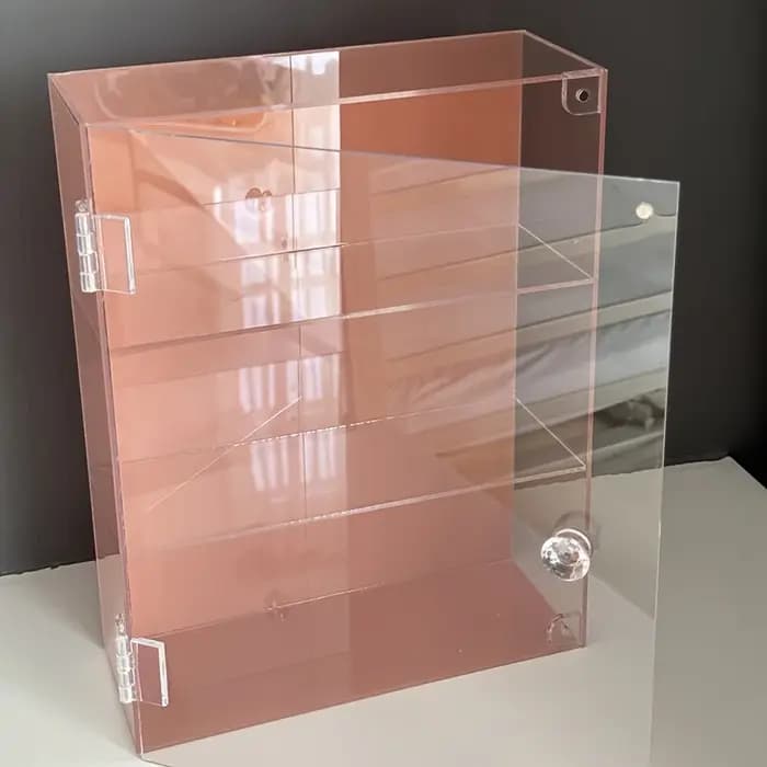 Vitrine en acrylique à porte ouverte avec poignée, rangement transparent anti-poussière de grande capacité, peut stocker des modèles et des cosmétiques, 1 pièce