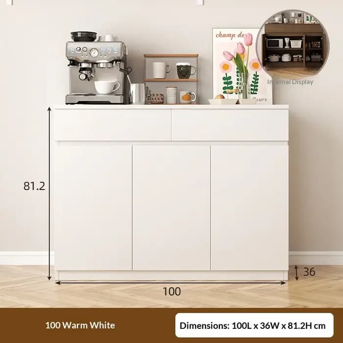 Meuble de rangement moderne en bois massif pour salon