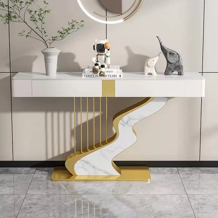 Console de luxe Design décor Table d'entrée tiroirs de rangement modernes meubles Console d'entrée m
