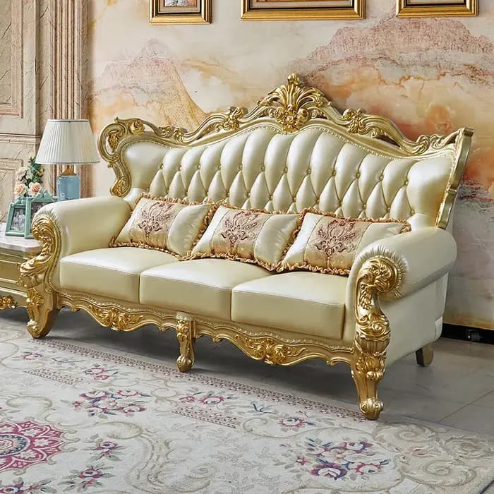 Canapé d'angle de luxe moderne en cuir véritable