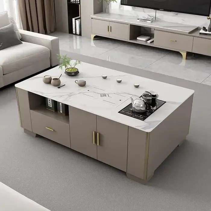 Cadre japonais Table basse affichage multifonction Unique Table basse au sol Design luxe Tavolino Da
