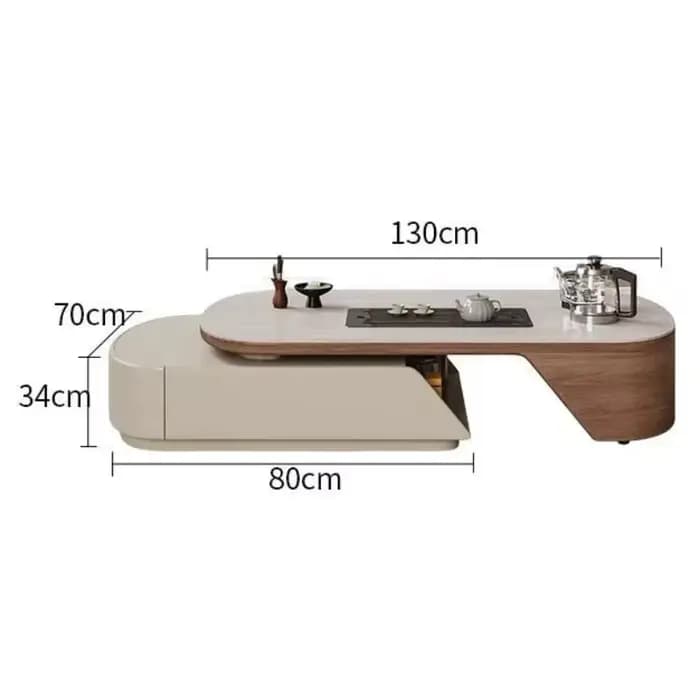 Affichage Unique Table basse ensemble multifonction plancher latéral