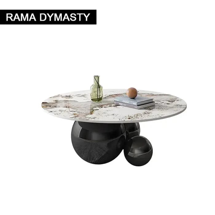 Table Basse Ronde en Acier Inoxydable