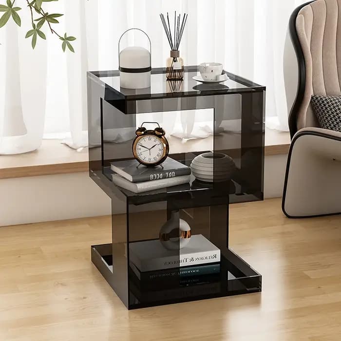 Table d'appoint de canapé en acrylique minimaliste, organisateur d'angle créatif, support de rangeme