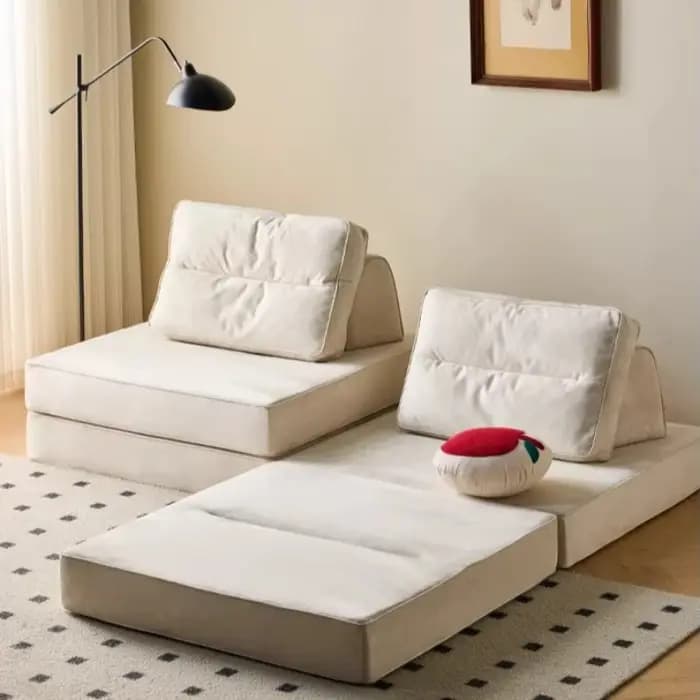 Canapé Modulable DIY de Luxe Moderne avec Fonction Lit d'Angle et Couchage Extensible pour Salon