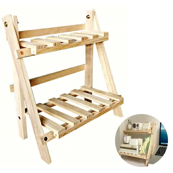Support de rangement de bureau en bois, étagère de rangement de bureau à 2 niveaux, organisateur de
