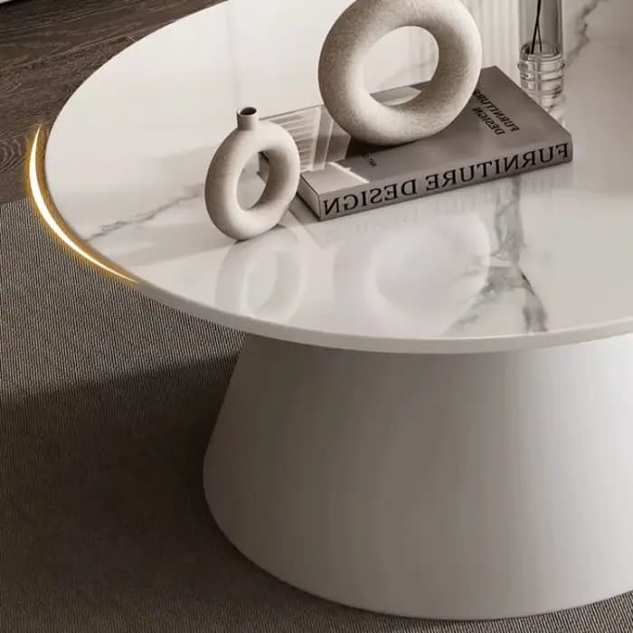 Table basse ronde en marbre pour salon