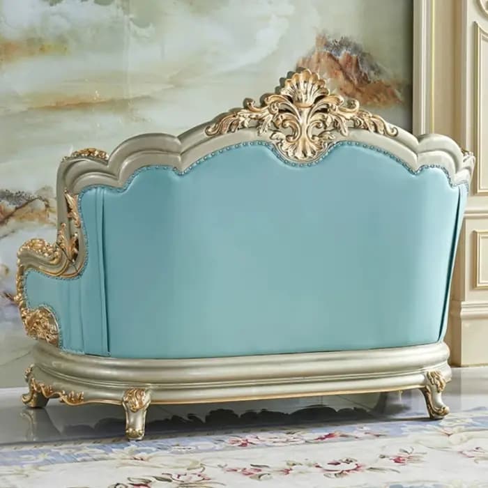 Canapé d'angle de luxe en cuir vert moderne