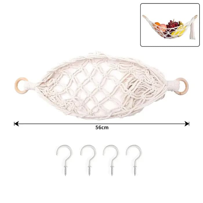 Sous-meuble hamac à fruits Boho tissé suspendu