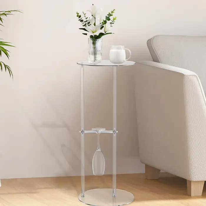 Table à boissons en acrylique pour petits espaces