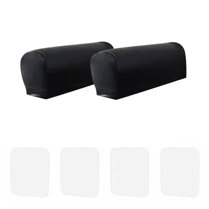 Housses de protection élastiques pour accoudoirs de canapé, installation facile, en cuir PU souple e