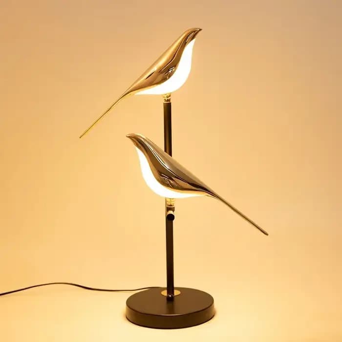 Créatif doré pie oiseau mur LED lampe Restaurant salon hôtel lustre étude chambre chevet décoration bureau lumière