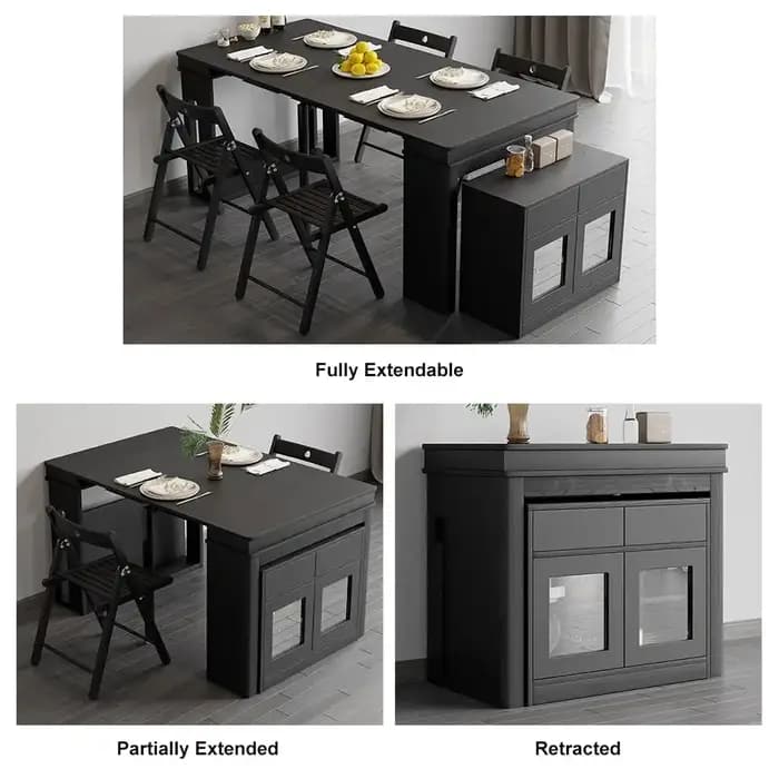 Buffet rectangulaire peu encombrant de table à manger extensible moderne avec le stockage