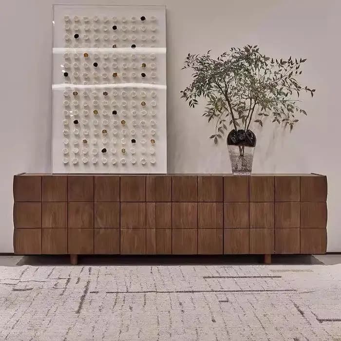 Design marron décoration meuble Tv bois Vintage