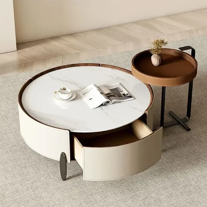 Table basse moderne De luxe tiroirs esthétiques