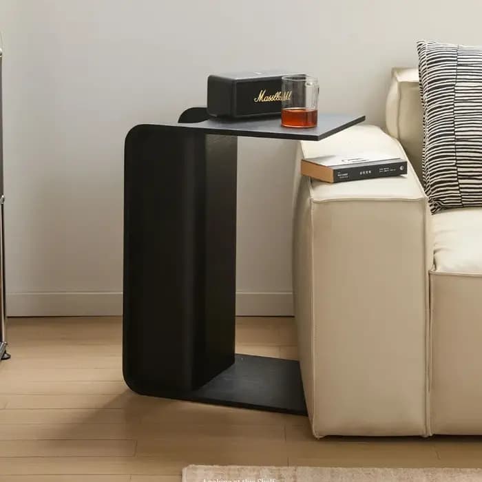 Table basse en bois massif en forme de C de Style nordique
