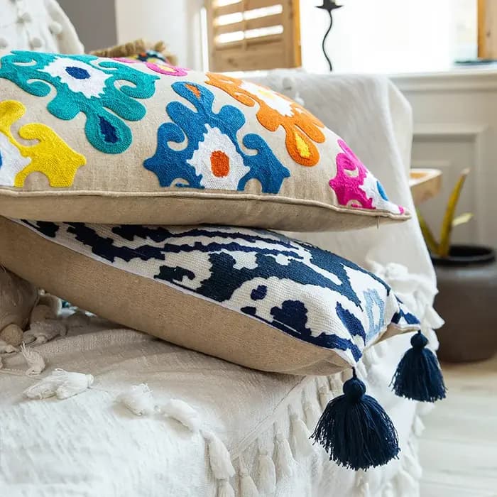 Housses d'oreiller décoratives de canapé de style ethnique Boho