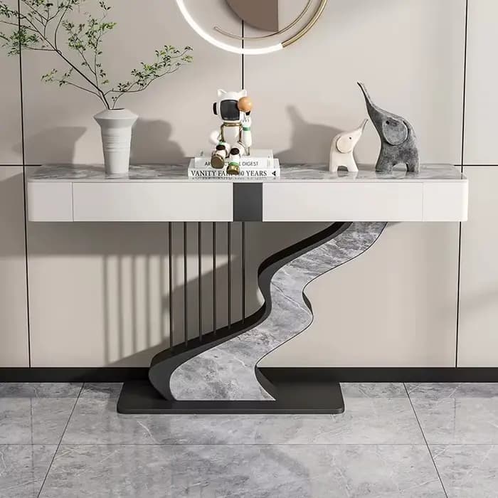 Console de luxe Design décor Table d'entrée tiroirs de rangement modernes meubles Console d'entrée m