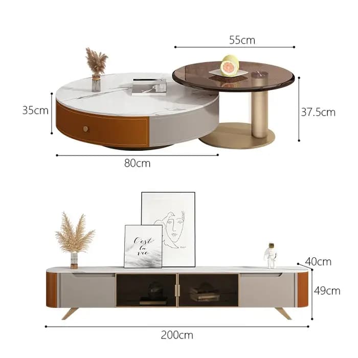 Meuble TV de luxe léger et verre