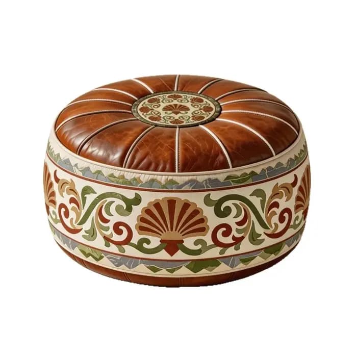 Housse de pouf de style bohème, ottoman de rangement pliable non rembourré en cuir PU, sac de rangement grande capacité pour vêtements, balcon