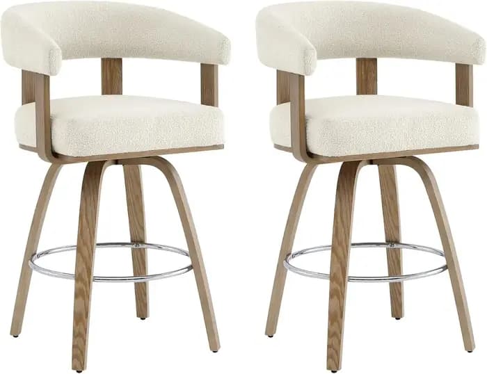 Ensemble de 2 tabourets de bar pivotants à hauteur de comptoir