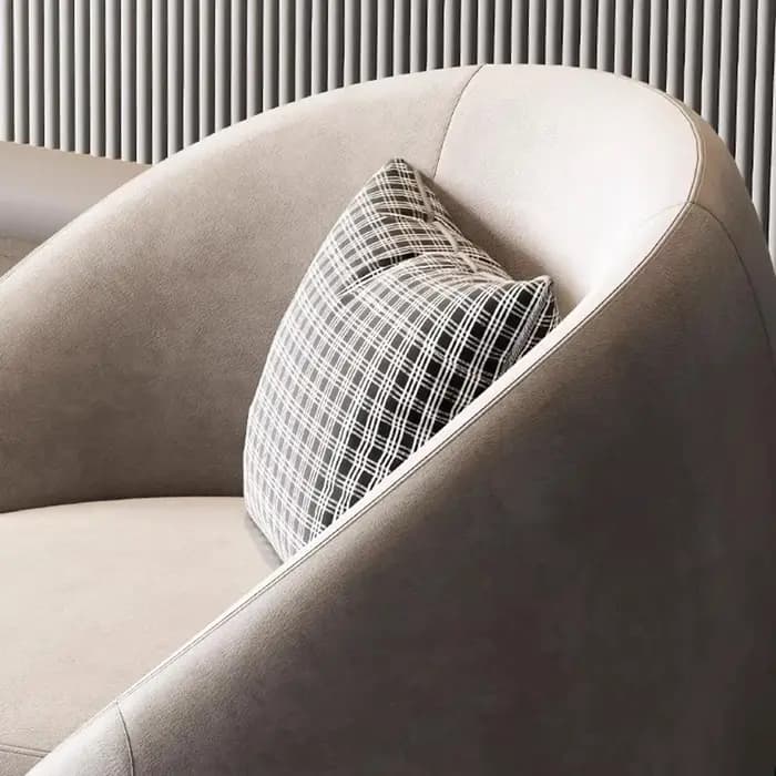 Fauteuil de salon confortable de style nordique avec support pour les coudes et soutien lombaire