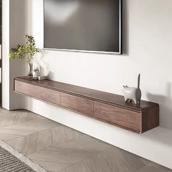 Meubles de télévision flottants de luxe, Design peu encombrant, supports de télévision rétro classiq