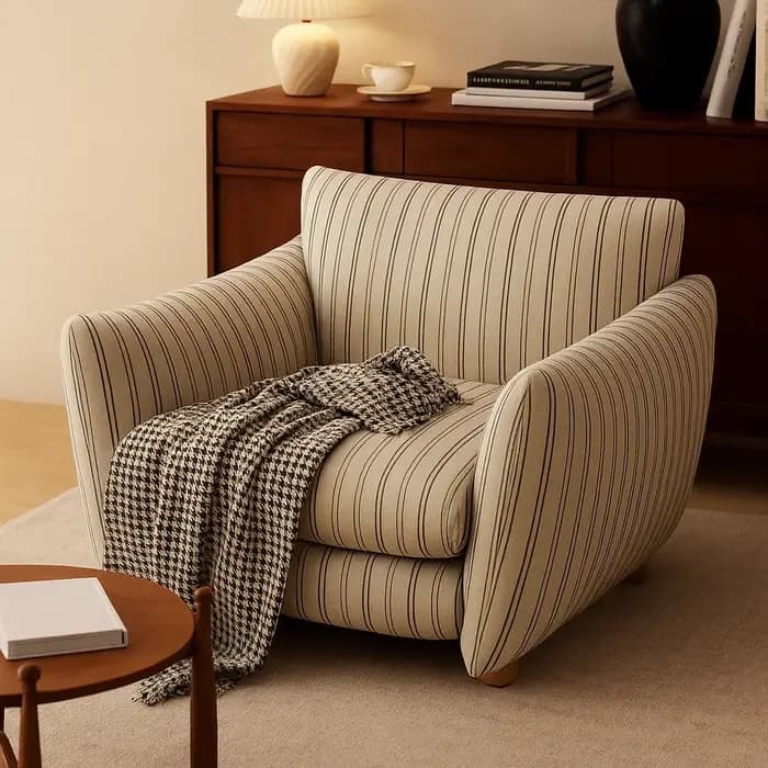 Fauteuil simple Joylive de style français pour salon