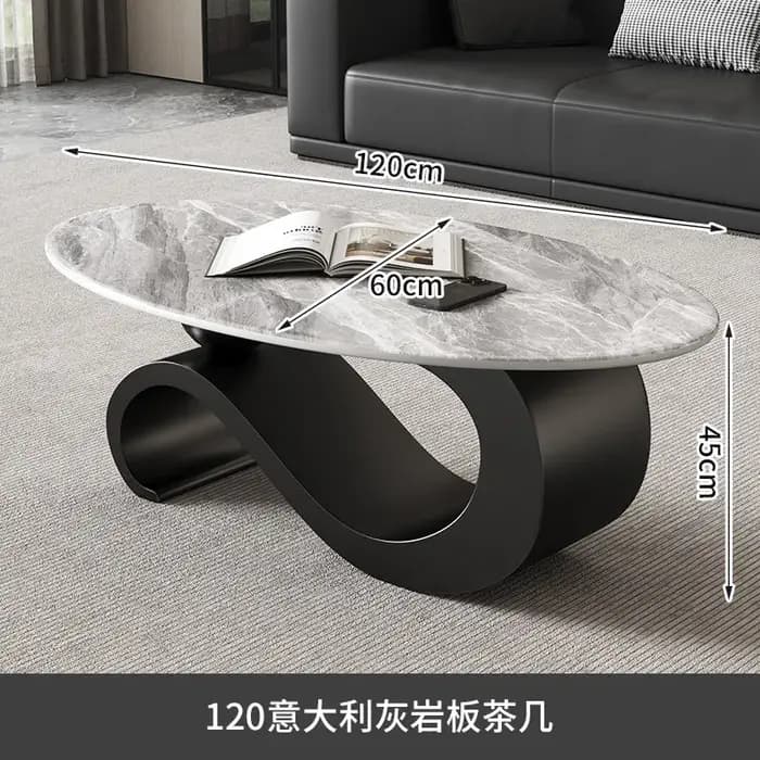 Table basse en dalle de roche de luxe européenne
