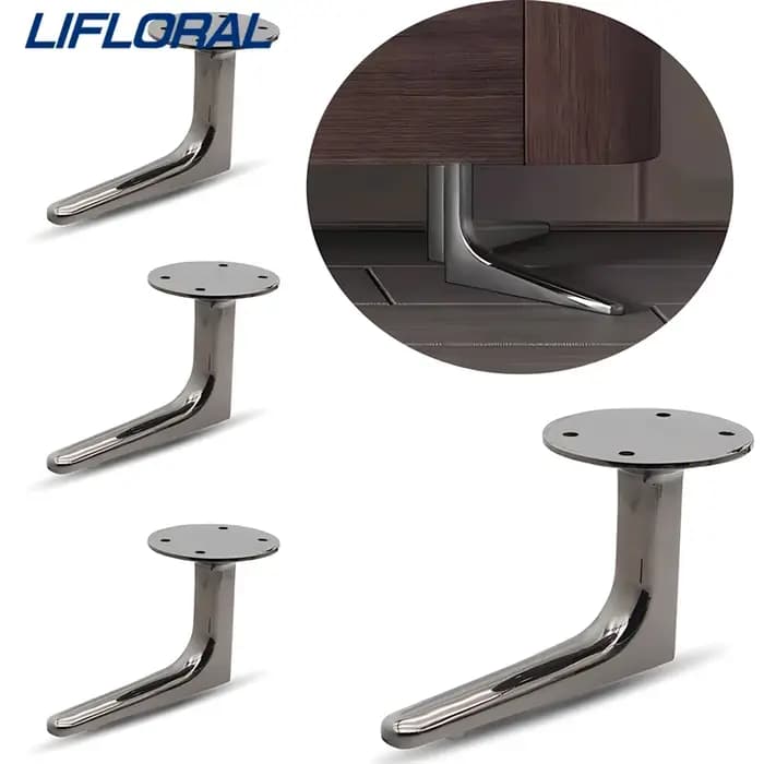 Pieds de meubles en alliage d'aluminium, accessoires de quincaillerie, pieds de table basse en métal