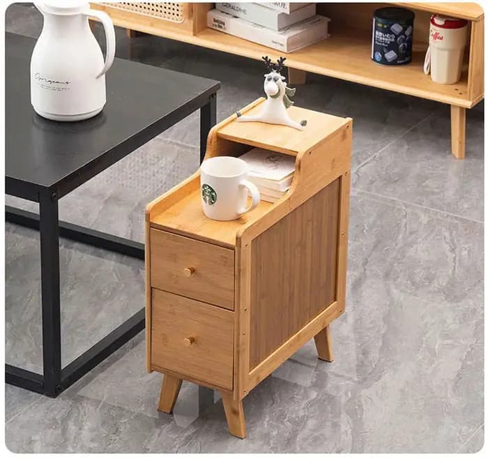Table de chevet moderne et Simple en bambou, 20-30cm, petite armoire à bord étroit, support de range