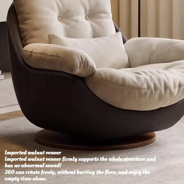 Fauteuil pivotant à jambes croisées