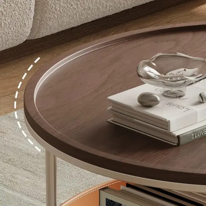 Table d'appoint moderne en bois et acier pour salon