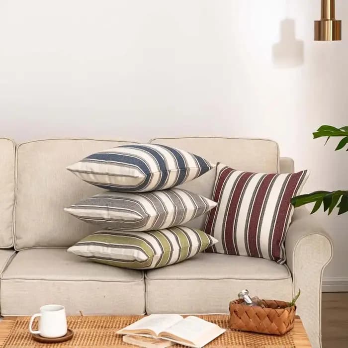 Juste de coussin de taille de canapé en lin solide