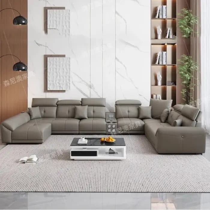 Canapé minimaliste moderne en cuir inclinable coin salon