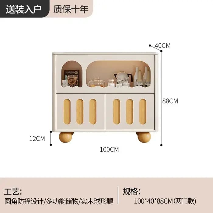 Armoire de rangement crème pour salon