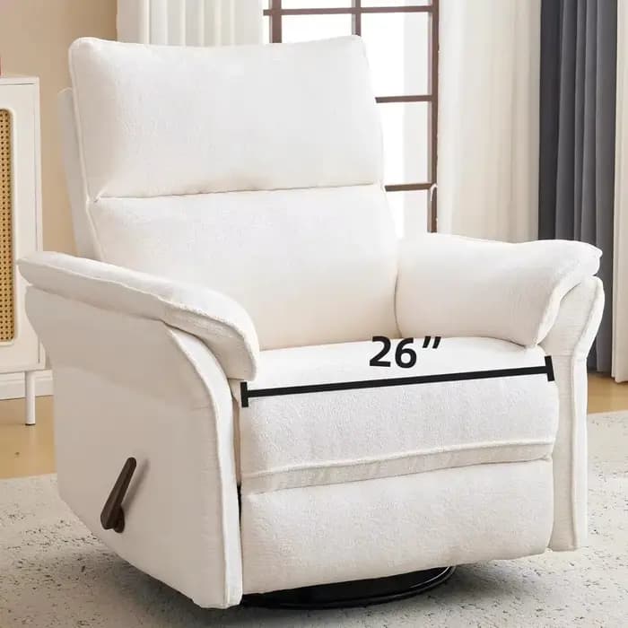 Fauteuil inclinable surdimensionné, 26" extra large 360 ° Fauteuil inclinable à bascule pivotant a