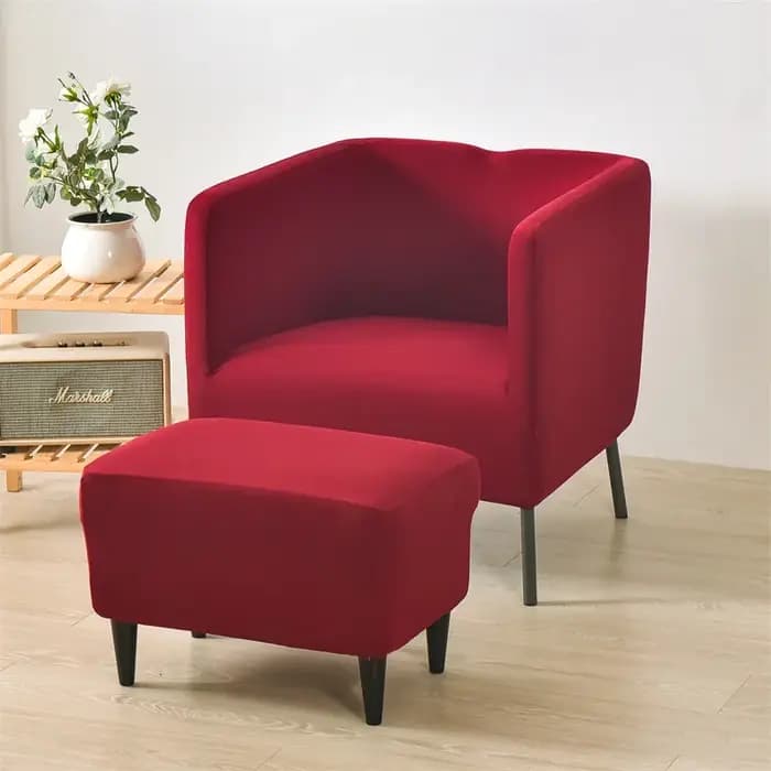1 pièce Housse de canapé carrée extensible amovible couleur unie pour fauteuil de bain