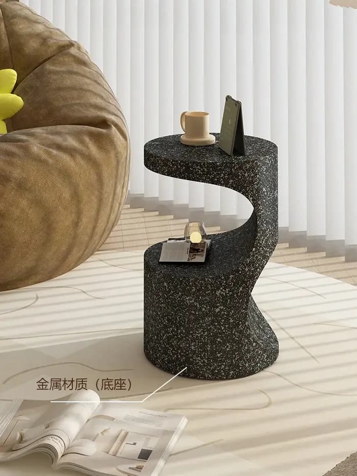 Table basse légère de luxe Simple avec bord en fer forgé